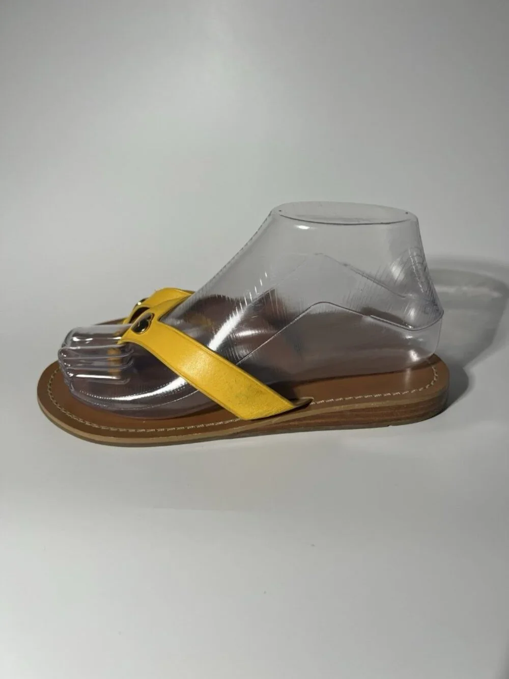 Coach Chapel Leather Slide Sandals Mustard Women’s Size 5.5